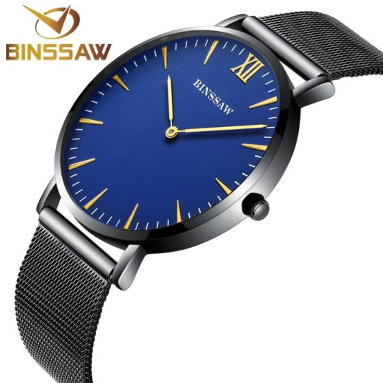 BINSSAW 2017 new ultra-thin men stainless steel luxury quartz brand watch