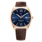 Tommy Hilfiger Clark Blue Dial Leather Strap Unisex Watch