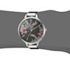 Nine West Women's Silver-Tone and Black Strap Watch