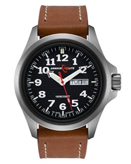 Armourlite Officer Series Watch - Black Dial - Brown Leather Band