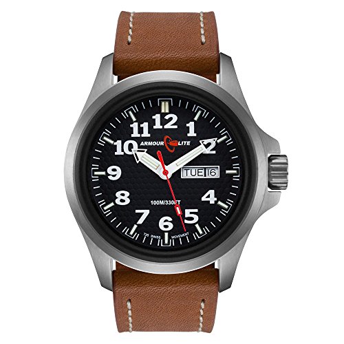 Armourlite Officer Series Watch - Black Dial - Brown Leather Band