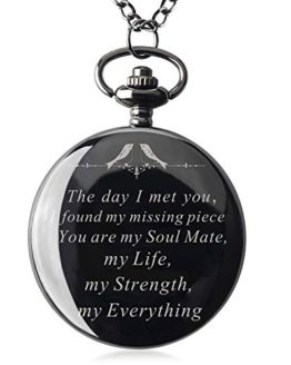 Mens Engraved Gifts for Valentine's Day, Anniversary Birthday Pocket Watch