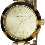 Anne Klein Women's Gold-Tone Tortoise Shell Plastic Bracelet Watch