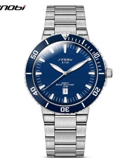 SINOBI Men Wrist Watch Top Luxury Brand 3Bar Waterproof Steel Watchband