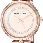 Anne Klein Women's Swarovski Crystal Accented Rose Gold-Tone Bangle Watch