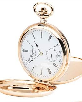 Elegant Rose Gold Rapport Oxford Hunter Case Pocket Watch with Sub-Seconds.