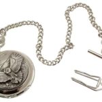 Solid pewter fronted mechanical skeleton pocket watch