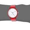 Nine West Women's Quartz Metal and Polyurethane Dress Watch, Color:Red