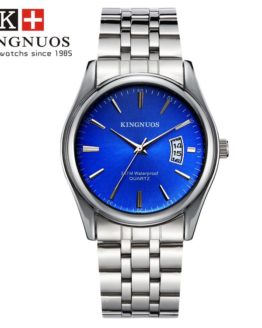 Kingnuos Tops Luxury Brand Men Full Stainless Steel Business Watches