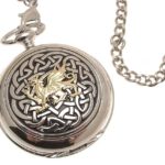 Solid pewter fronted mechanical skeleton pocket watch