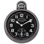Gotham Men's Gun-Plated Stainless Steel Mechanical Pocket Watch