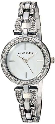 Anne Klein Women's AK/3153MPSV Swarovski Crystal Accented Silver-Tone Bracelet Watch