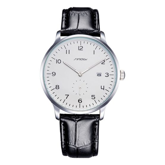 SINOBI Causal Business Men Wrist Watches Leather Watchband