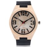 Bamboo Creative Wooden Watch Marble Face Nature Wood Genuine Leather