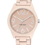 Nine West Women's Matte Pink Rubberized Bracelet Watch