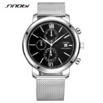 2017 SINOBI New Stainless Steel Smart Men's MultiFunction Quartz Sport Watch