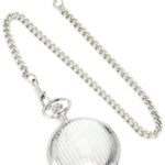 Bucasi Hunting Case Engravable Silver Gold Tone Chain Pocket Watch