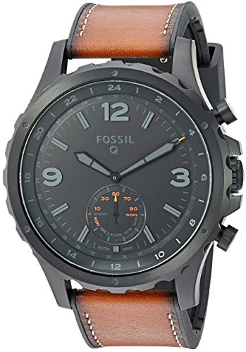 Fossil Q Men's Nate Stainless Steel and Leather Hybrid Smartwatch