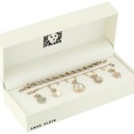 Anne Klein Women's Swarovski Crystal Accented Gold-Tone Charm Watch