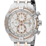 GUESS U0522G4 Chronograph Watch in Stainless Steel and Rose Gold with Mineral Crystal
