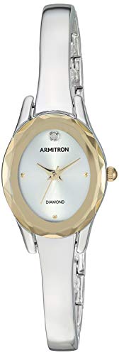 Armitron Women's Diamond-Accented Silver-Tone Bangle Watch