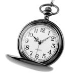 Jechin Classic Black Big Face Pocket Watch Comes in a Silk-Lined Gift Box