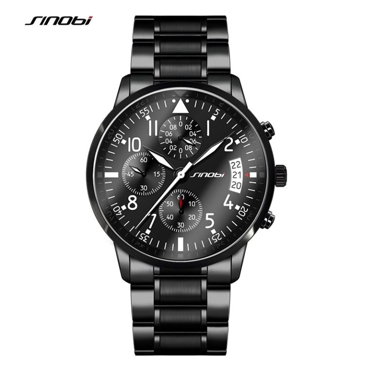 SINOBI New Pilot Mens Chronograph Wrist Watch Waterproof Date
