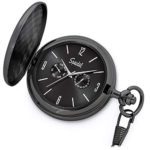 Speidel Classic Brushed Satin Black Engravable Pocket Watch