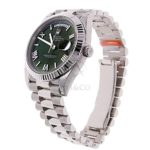 Rolex Day-Date 40 President White Gold Watch 60th Anniversary Green Dial