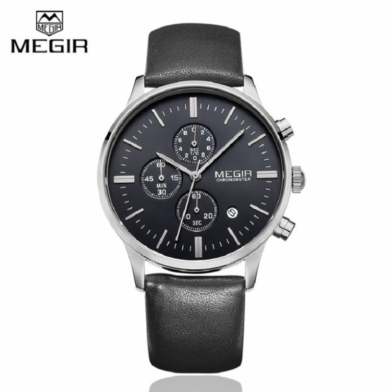 MEGIR Clock Mens Wrist Watches Top Brand Luxury Function Chronograph Watch Military Canvas & Genuine Leather Quartz WristWatch 1 Men's Luxury Chronograph Watch - A Perfect Blend of Elegance and Functionality 🕒⌚