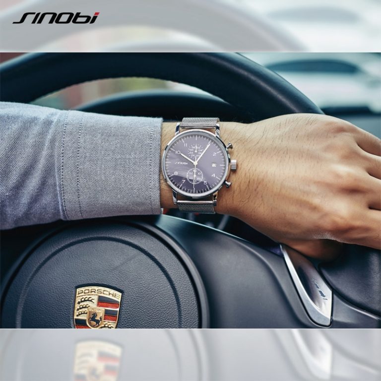 SINOBI Watches Men Luxury Brand Stainless Steel Waterproof ChronograQuartz Men Wrist Watch Male Clock relogio masculino 2018 New 2 Luxury Men's Quartz Watch – Waterproof Stainless Steel Chronograph for Stylish Timekeeping
