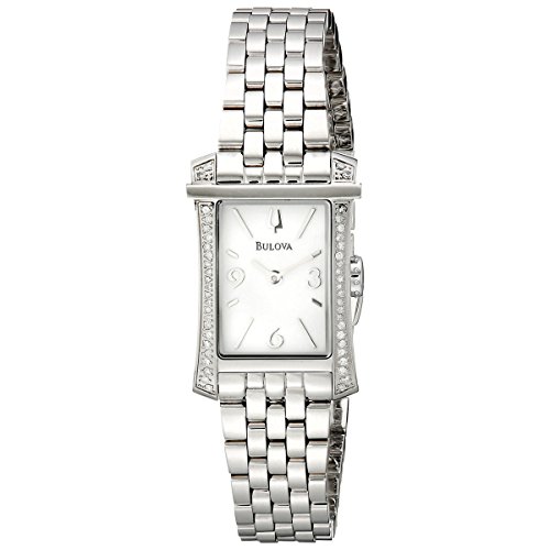 Bulova Diamond White Dial Stainless Steel Ladies Watch 96R186
