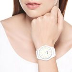 Nine West Women's Matte White Rubberized Bracelet Watch