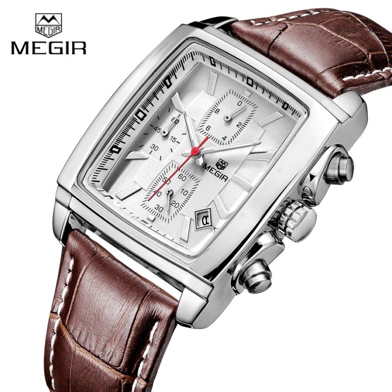 Watches Men MEGIR Brand Leather Strap Casual Watches Men's Quartz Chronograph Function Clock Man Sports Waterproof Wrist watch 1 Watches Men MEGIR Brand Leather Strap Casual Watches