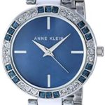 Anne Klein Women's Swarovski Crystal Accented Silver-Tone Bracelet Watch