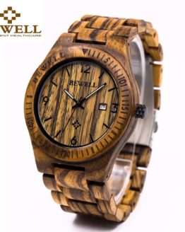 Casual BEWELL Wooden Watch For Men's Luminous Quartz Wrist Watches