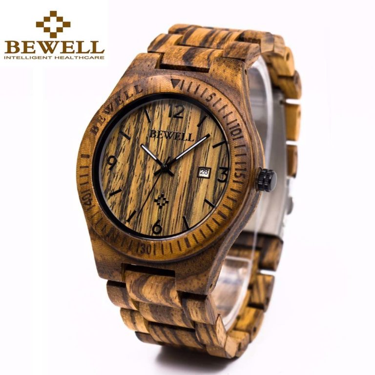 Casual BEWELL Wooden Watch For Men's Luminous Quartz Wrist Watches With Calendar Fashion & Luxury Moment Relogio Masculino 086B Casual BEWELL Wooden Watch For Men's Luminous Quartz Wrist Watches