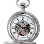 Gotham Men's Silver-Tone Mechanical Pocket Watch