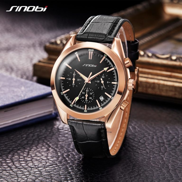 2017 SINOBI Military Spy Men Wrist Watches Chronograph leather watchband Top Luxury Brand Sports Male Geneva Quartz Clock 007 1 SINOBI Military Spy Men Wrist Watches Chronograph leather watchband