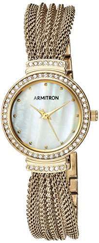 Armitron Women's Swarovski Crystal Accented Gold-Tone Mesh Bracelet Watch