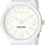 Nine West Women's Matte White Rubberized Bracelet Watch