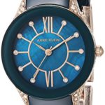 Anne Klein Women's Swarovski Crystal Accented Navy Blue Ceramic Bracelet Watch