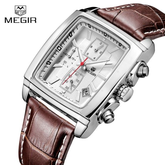 Watches Men MEGIR Brand Leather Strap Casual Watches