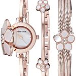 Anne Klein Women's Swarovski Crystal Flower Accented Watch