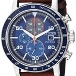 Citizen Men's Eco-Drive Stainless Steel Quartz Leather Calfskin Strap