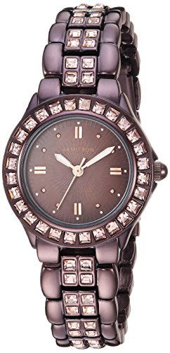 Armitron Women's Swarovski Crystal Accented Brown Ion-Plated Bracelet Watch