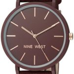 Nine West Women's Burgundy Faux Suede Strap Watch