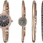 Anne Klein Women's Swarovski Crystal-Accented Rose Gold-Tone Bangle Watch