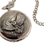 Solid pewter fronted mechanical skeleton pocket watch