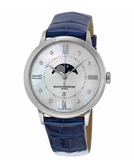 Baume and Mercier Classima Mother of Pearl Dial Blue Leather Ladies Watch